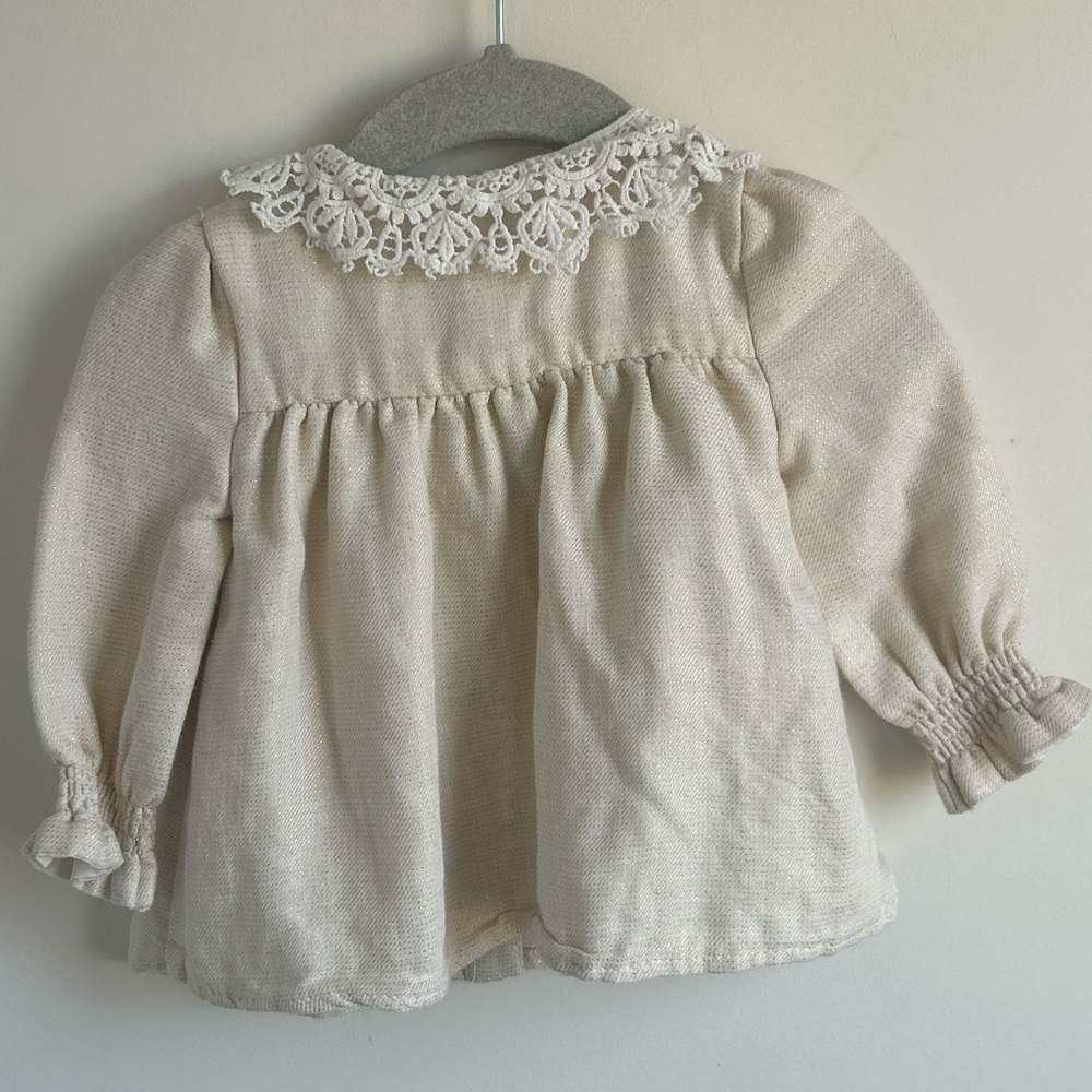 SOLD Rachel Zoe Cream Lace Collar Button-Down Shirt - Picture 2 of 3
